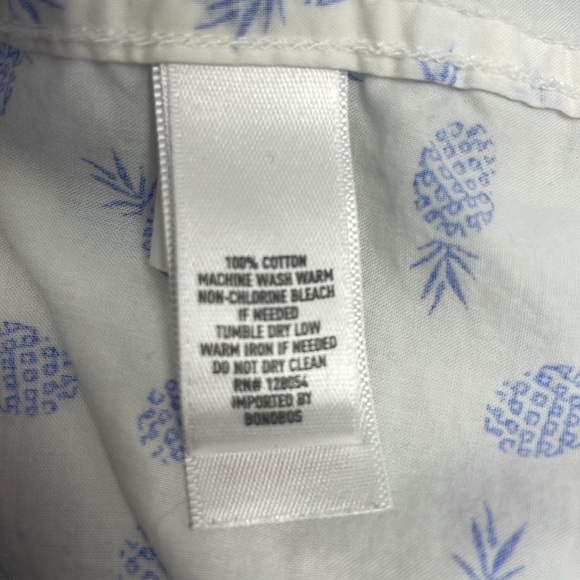 Men's Bonobos Pineapple Graphic Long Sleeve Button Down Slim Fit Shirt White XL - Picture 7 of 8